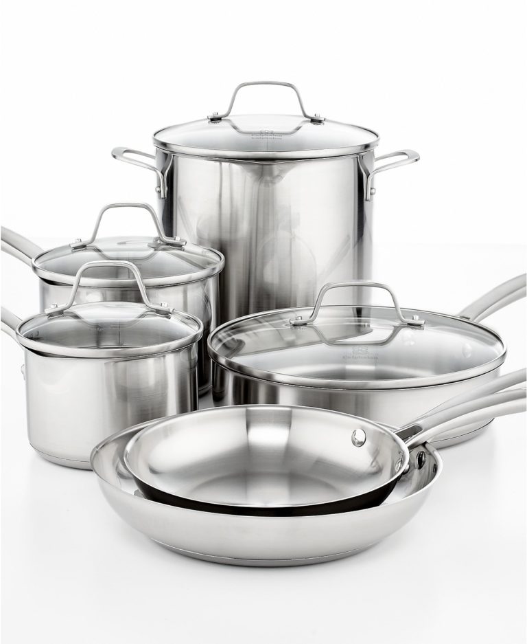 Calphalon Classic Pots and Pans Set, 10-Piece Cookware Set, Stainless ...